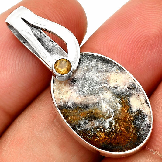 Indian Blanket Jasper & Citrine Pendant P-1251 SDP148839