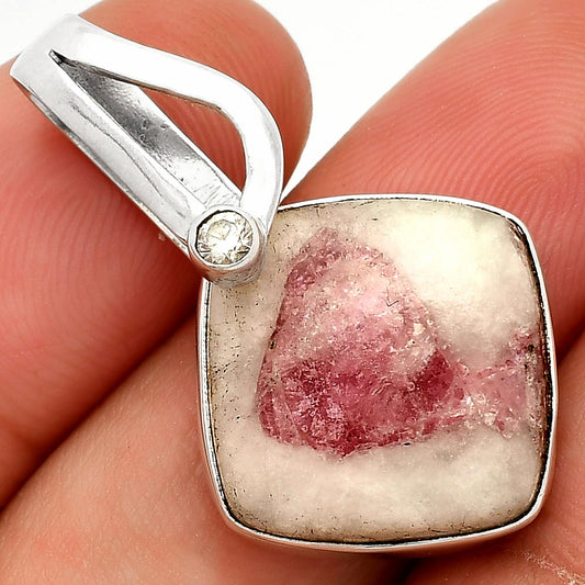 Pink Tourmaline In Quartz & White Quartz Pendant P-1251 SDP148842