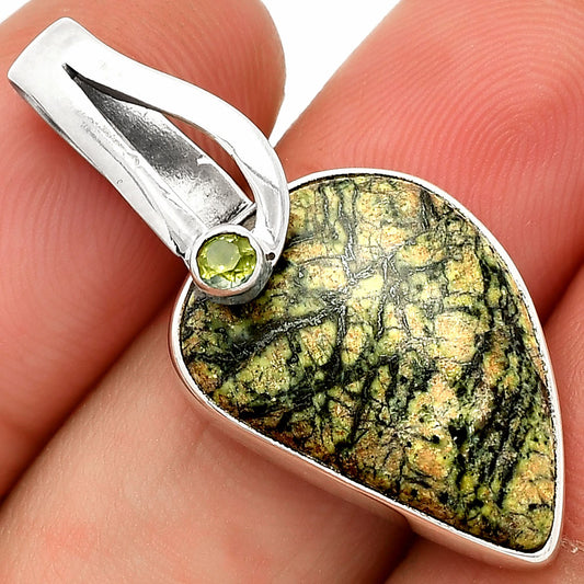 Natural Serpentine & Peridot Pendant P-1251 SDP148848