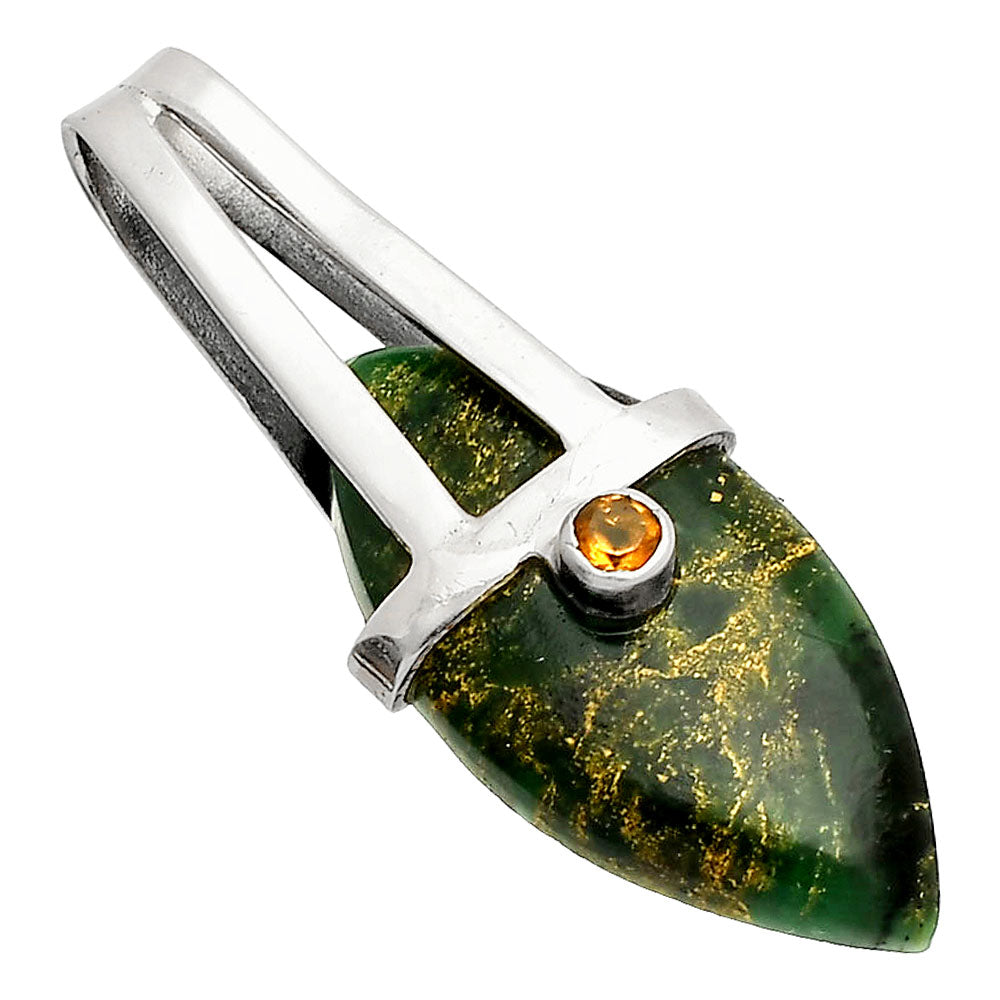 Natural Green Fuchsite & Citrine Pendant P-1563 SDP148865