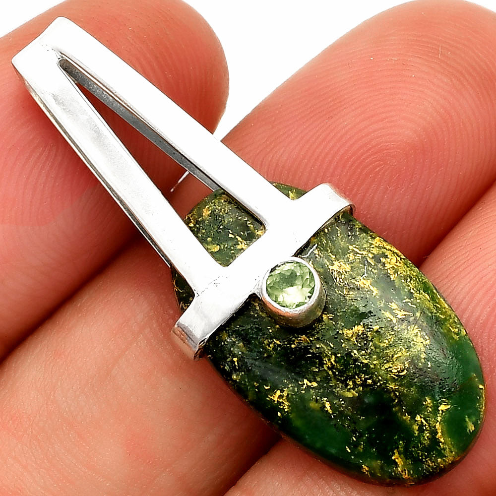Green Fuchsite & Green Amethyst Pendant P-1563 SDP148868