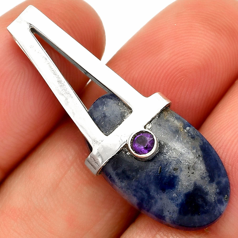 Natural Sodalite & Amethyst Pendant P-1563 SDP148870
