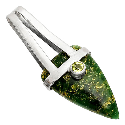 Natural Green Fuchsite & Peridot Pendant P-1563 SDP148874