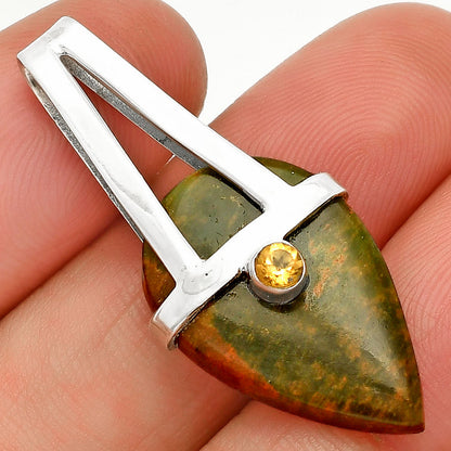 Natural Chrome Chalcedony & Citrine Pendant P-1563 SDP148878