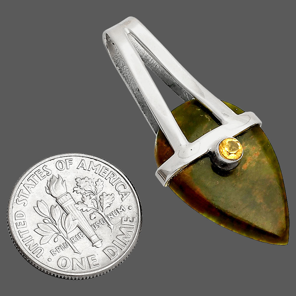 Natural Chrome Chalcedony & Citrine Pendant P-1563 SDP148878