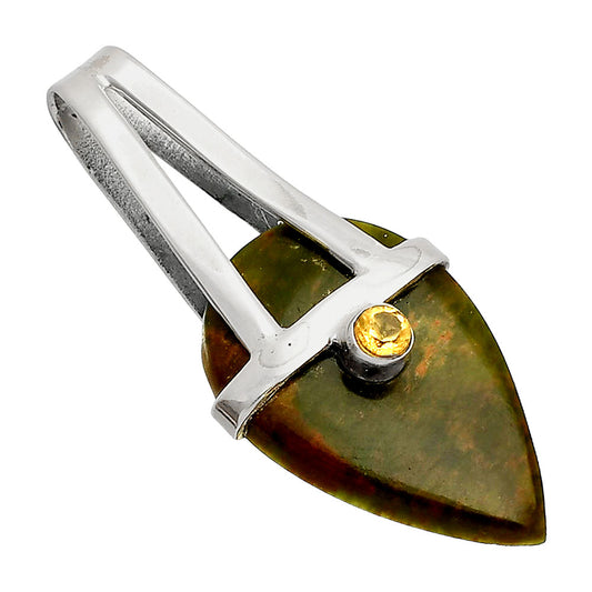 Natural Chrome Chalcedony & Citrine Pendant P-1563 SDP148878