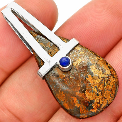 Natural Bronzite & Lapis Lazuli Pendant P-1563 SDP148888