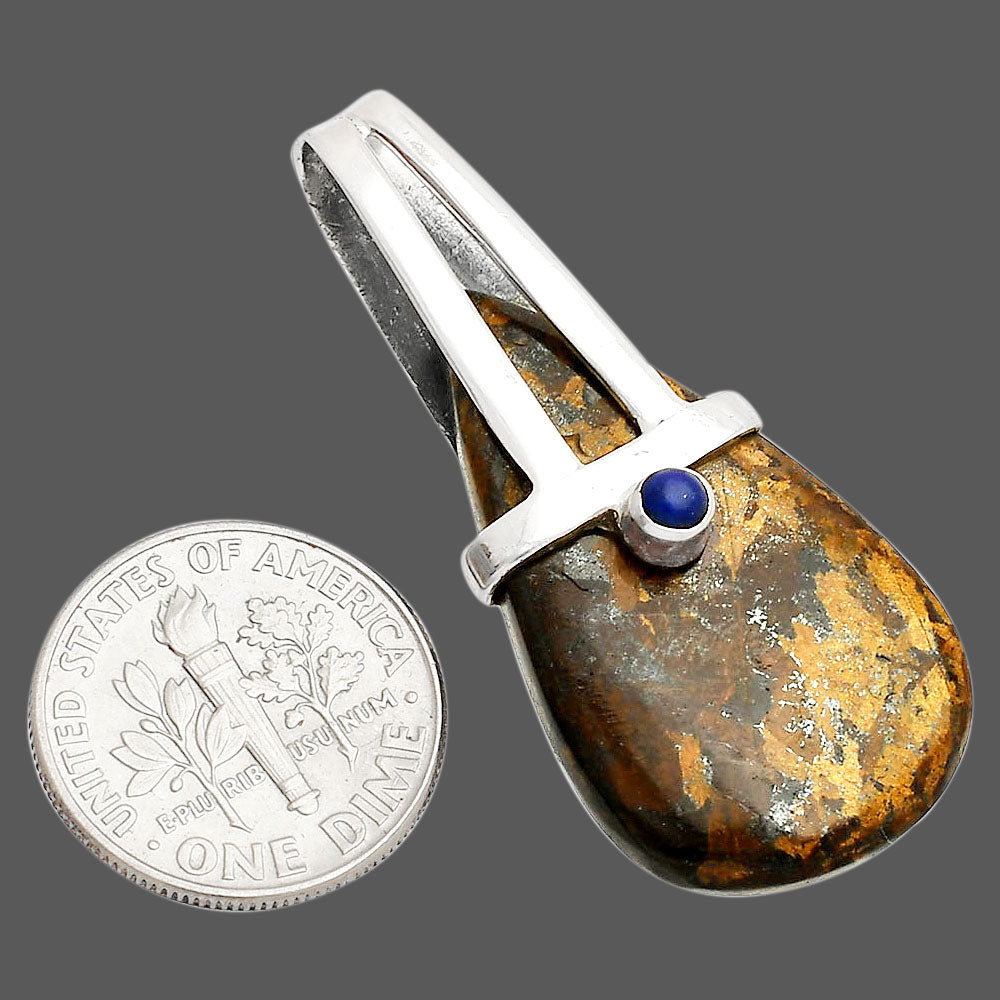 Natural Bronzite & Lapis Lazuli Pendant P-1563 SDP148888