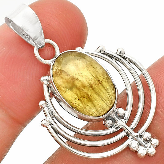 Lotus - Natural Australian Prehnite Pendant P-1702 SDP148898