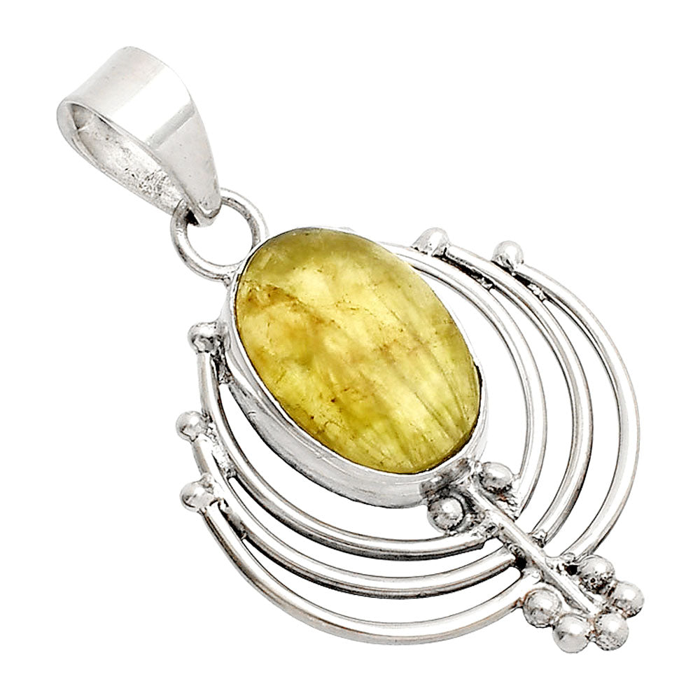 Lotus - Natural Australian Prehnite Pendant P-1702 SDP148898