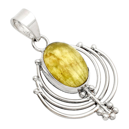 Lotus - Natural Australian Prehnite Pendant P-1702 SDP148898