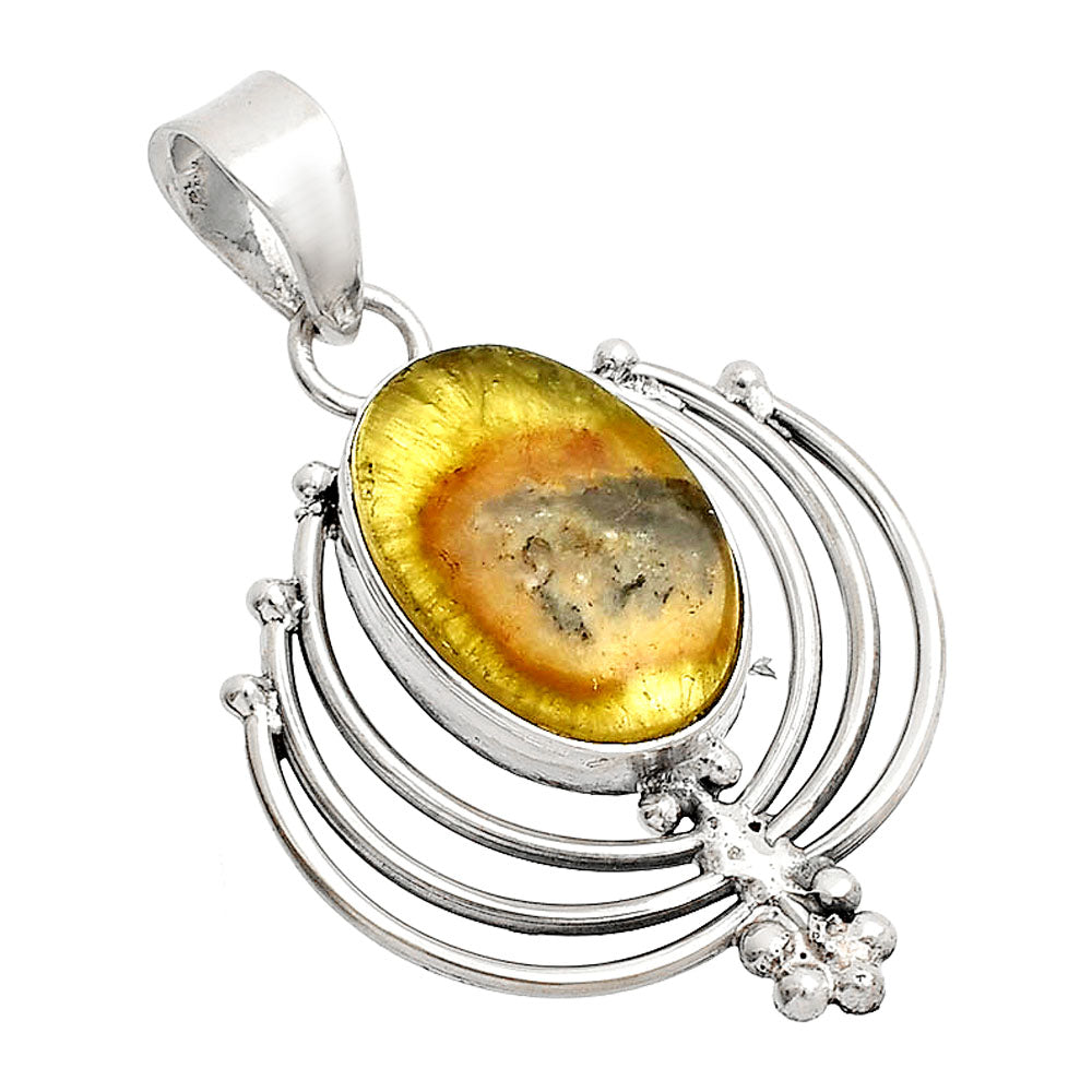 Lotus - Natural Australian Prehnite Pendant P-1702 SDP148905