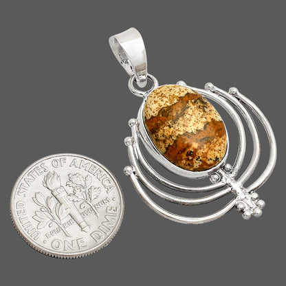 Lotus - Natural Picture Jasper Pendant P-1702 SDP148906