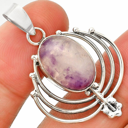 Lotus - Natural Purple Lepidolite Pendant P-1702 SDP148909