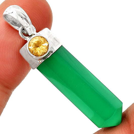 Point - Natural Green Onyx & Citrine Pendant P-1107 SDP148933