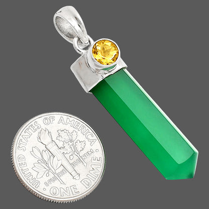 Point - Natural Green Onyx & Citrine Pendant P-1107 SDP148933