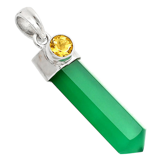 Point - Natural Green Onyx & Citrine Pendant P-1107 SDP148933