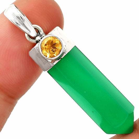 Point - Natural Green Onyx & Citrine Pendant P-1107 SDP148934