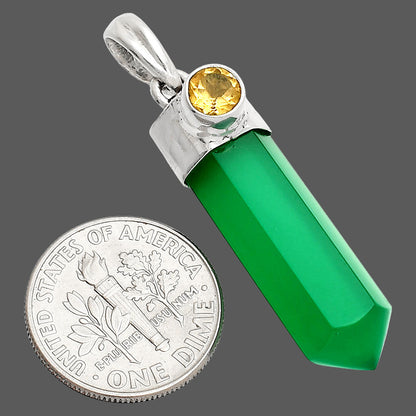 Point - Natural Green Onyx & Citrine Pendant P-1107 SDP148934