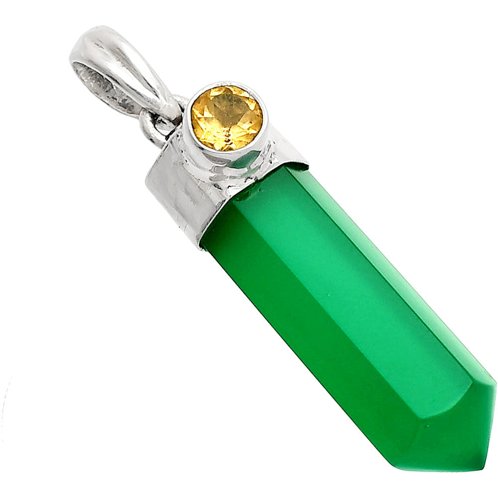 Point - Natural Green Onyx & Citrine Pendant P-1107 SDP148934