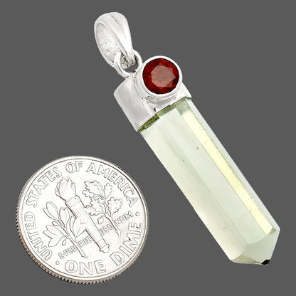 Point - Prasiolite (Green Amethyst) & Garnet Pendant P-1107 SDP148961