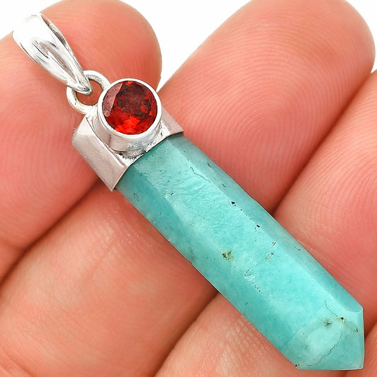 Point - Paraiba Amazonite & Garnet Pendant P-1107 SDP148984