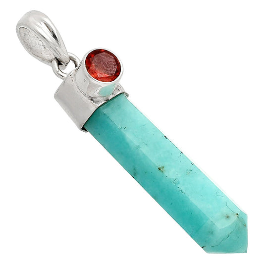 Point - Paraiba Amazonite & Garnet Pendant P-1107 SDP148984
