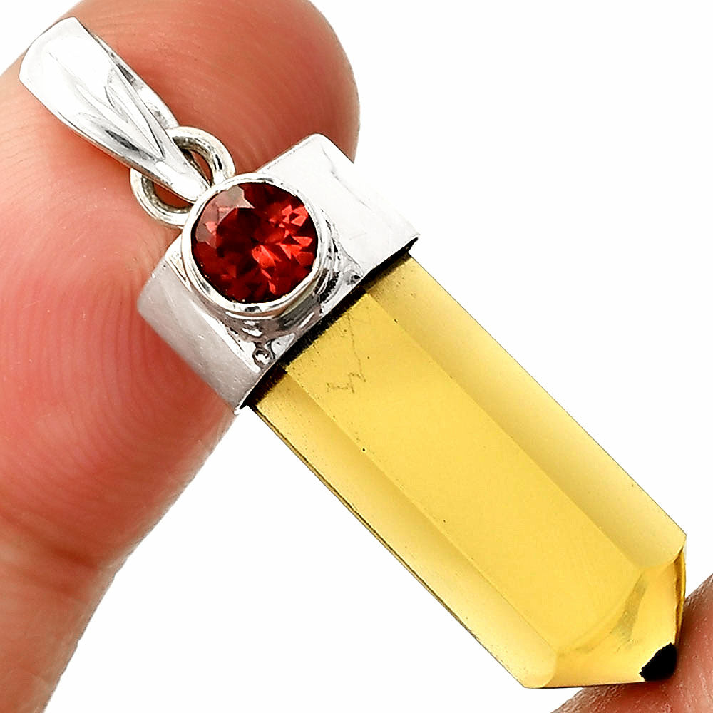 Point - Cognac Quartz & Garnet Pendant P-1107 SDP149020