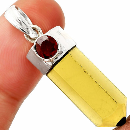 Point - Cognac Quartz & Black Onyx Pendant P-1107 SDP149027