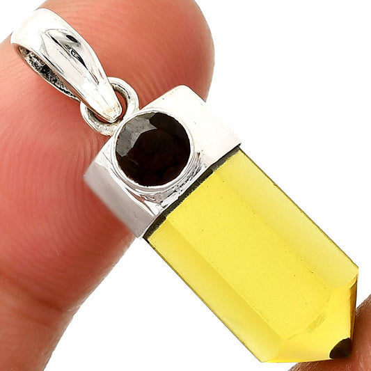 Point - Lemon Quartz & Black Onyx Pendant P-1107 SDP149029