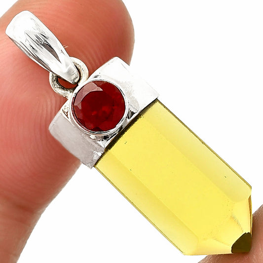 Point - Lemon Quartz & Garnet Pendant P-1107 SDP149030