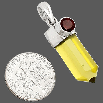 Point - Lemon Quartz & Garnet Pendant P-1107 SDP149030