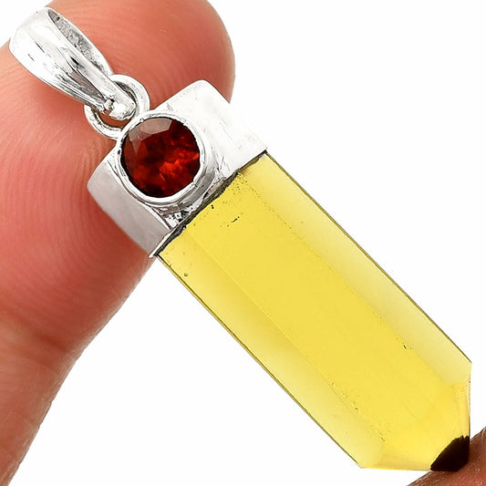 Point - Lemon Quartz & Garnet Pendant P-1107 SDP149031