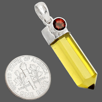 Point - Lemon Quartz & Garnet Pendant P-1107 SDP149031