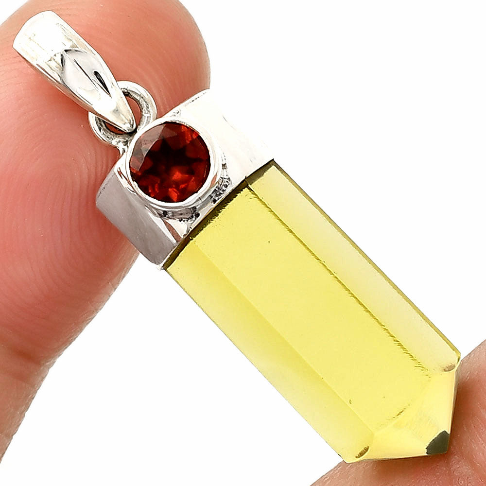 Point - Lemon Quartz & Garnet Pendant P-1107 SDP149032