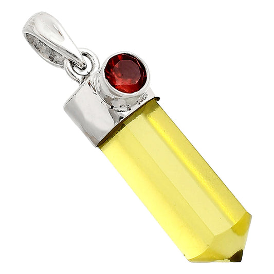 Point - Lemon Quartz & Garnet Pendant P-1107 SDP149032