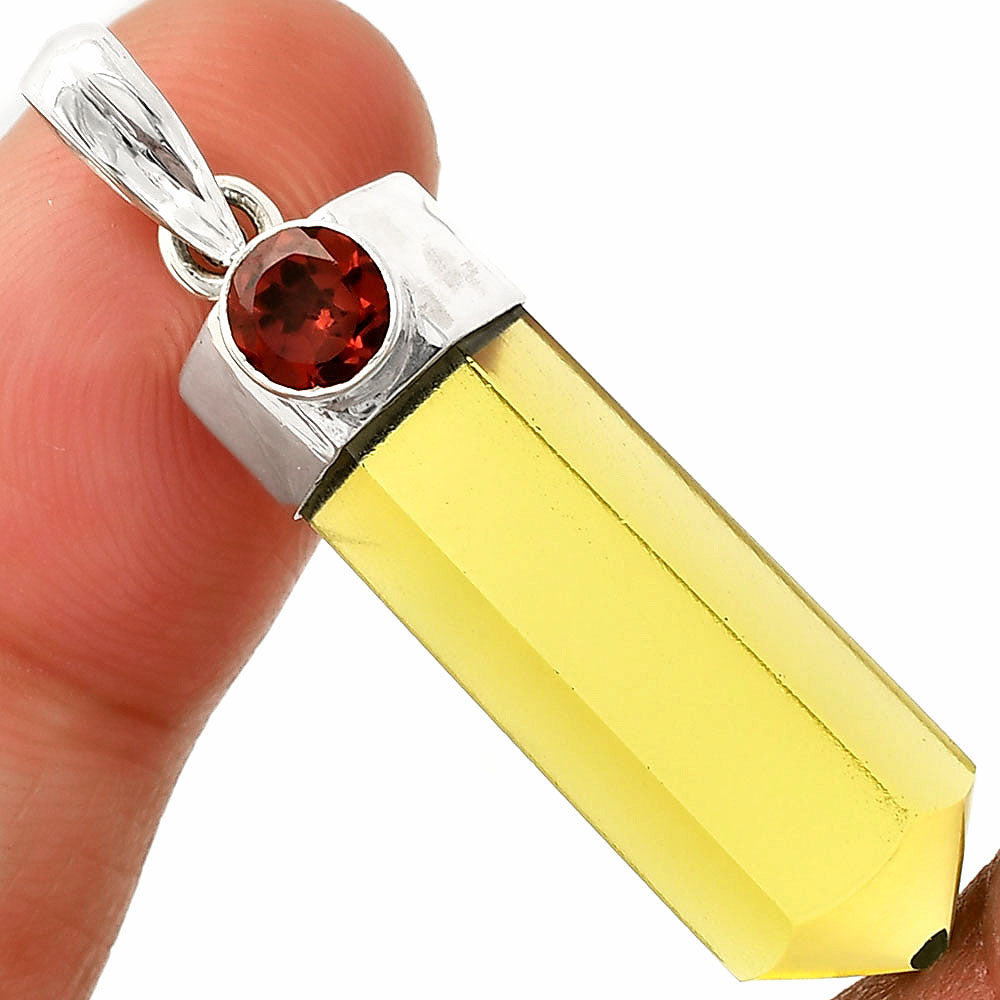 Point - Lemon Quartz & Garnet Pendant P-1107 SDP149033