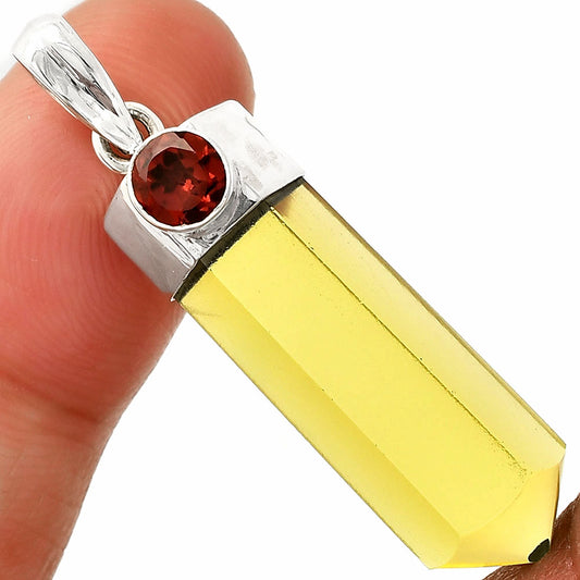 Point - Lemon Quartz & Garnet Pendant P-1107 SDP149033