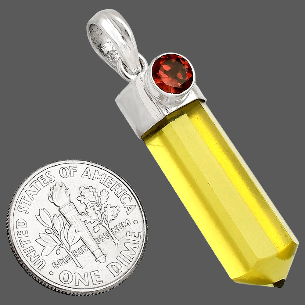 Point - Lemon Quartz & Garnet Pendant P-1107 SDP149033