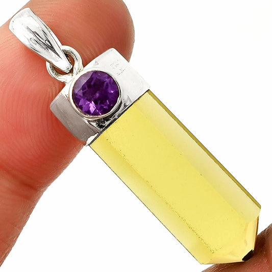 Point - Lemon Quartz & Amethyst Pendant P-1107 SDP149039