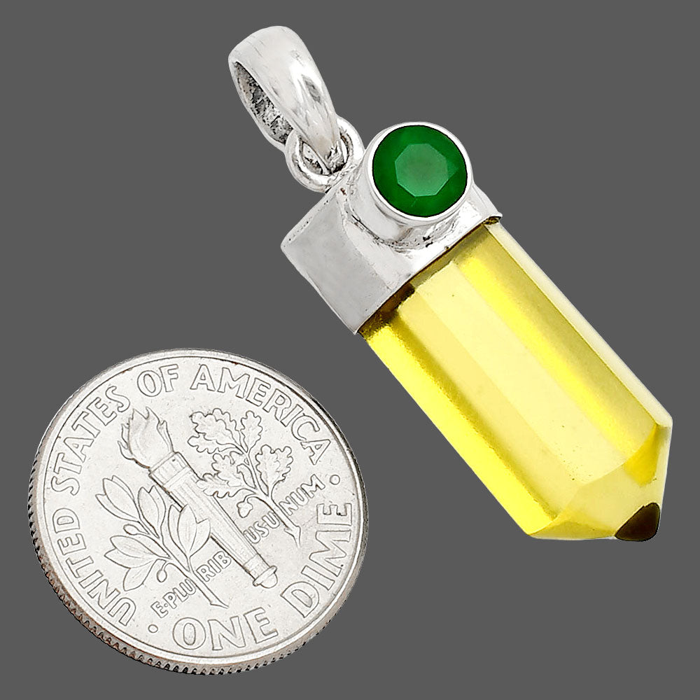 Point - Lemon Quartz & Green Onyx Pendant P-1107 SDP149043