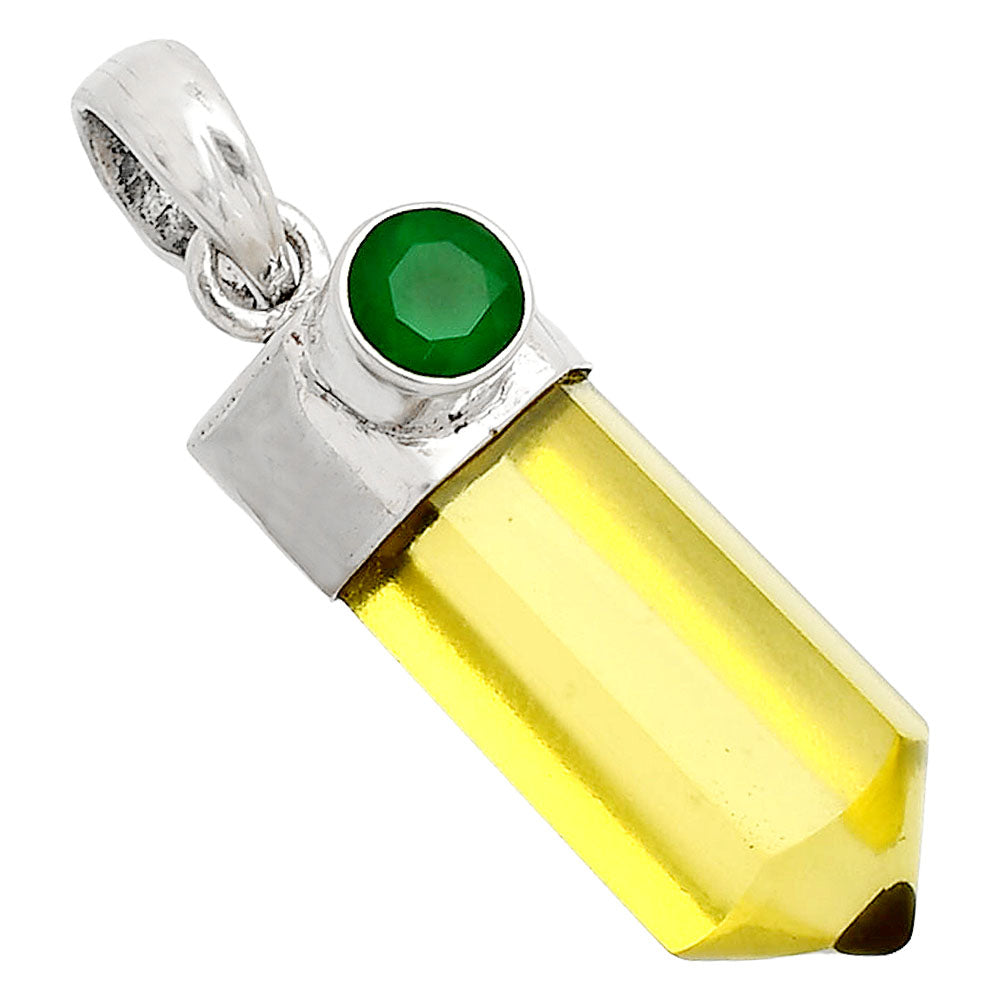 Point - Lemon Quartz & Green Onyx Pendant P-1107 SDP149043