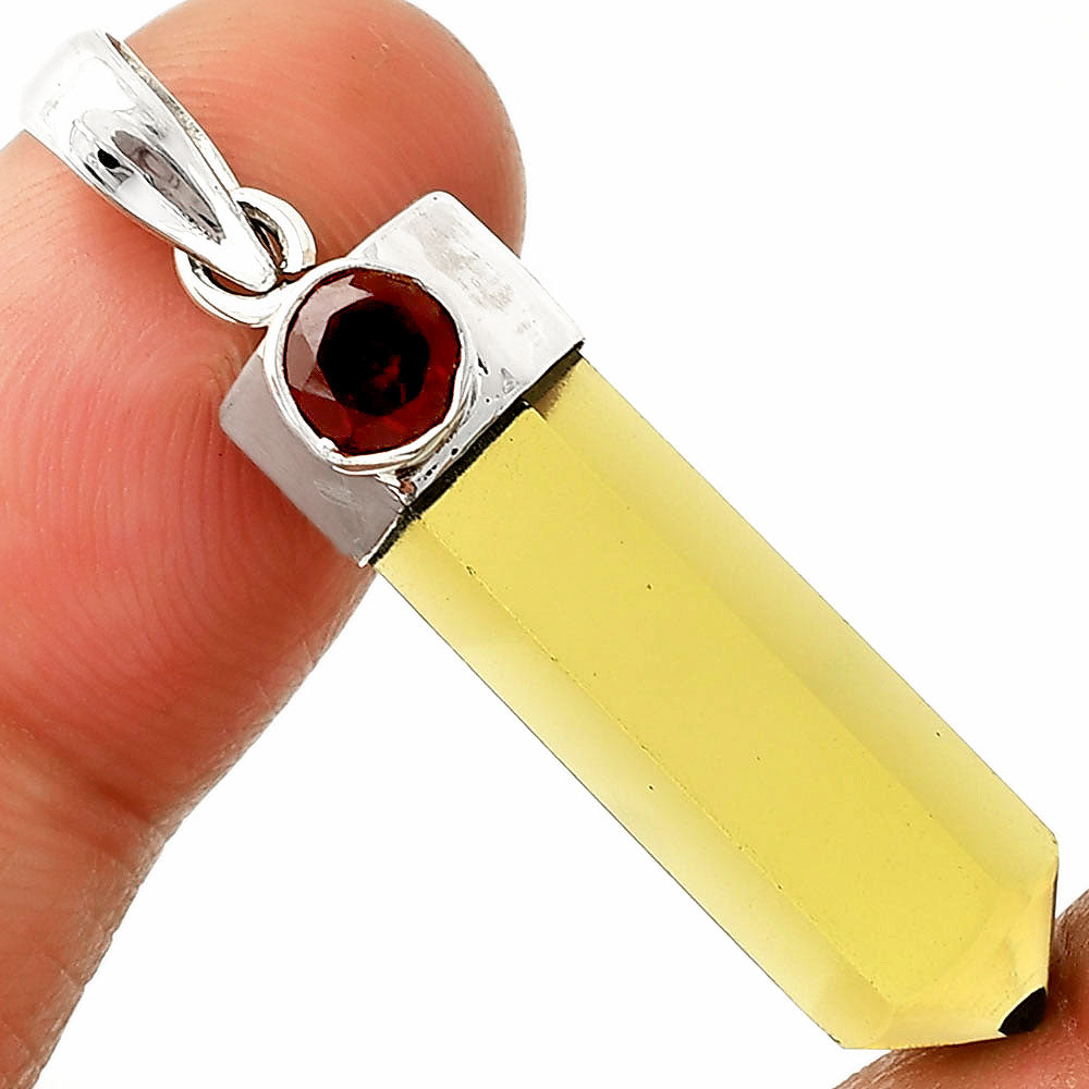 Point - Lemon Quartz & Garnet Pendant P-1107 SDP149044