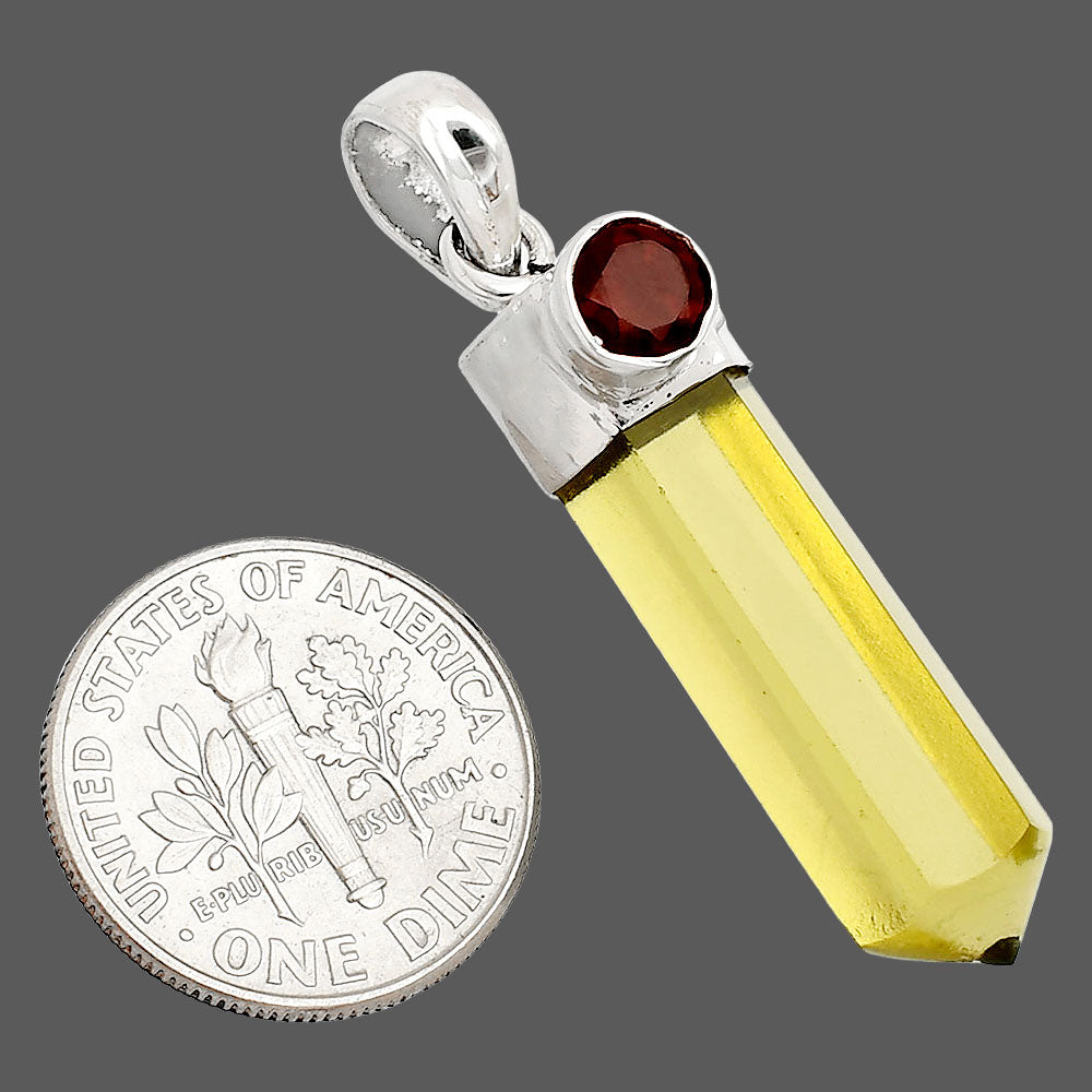 Point - Lemon Quartz & Garnet Pendant P-1107 SDP149044