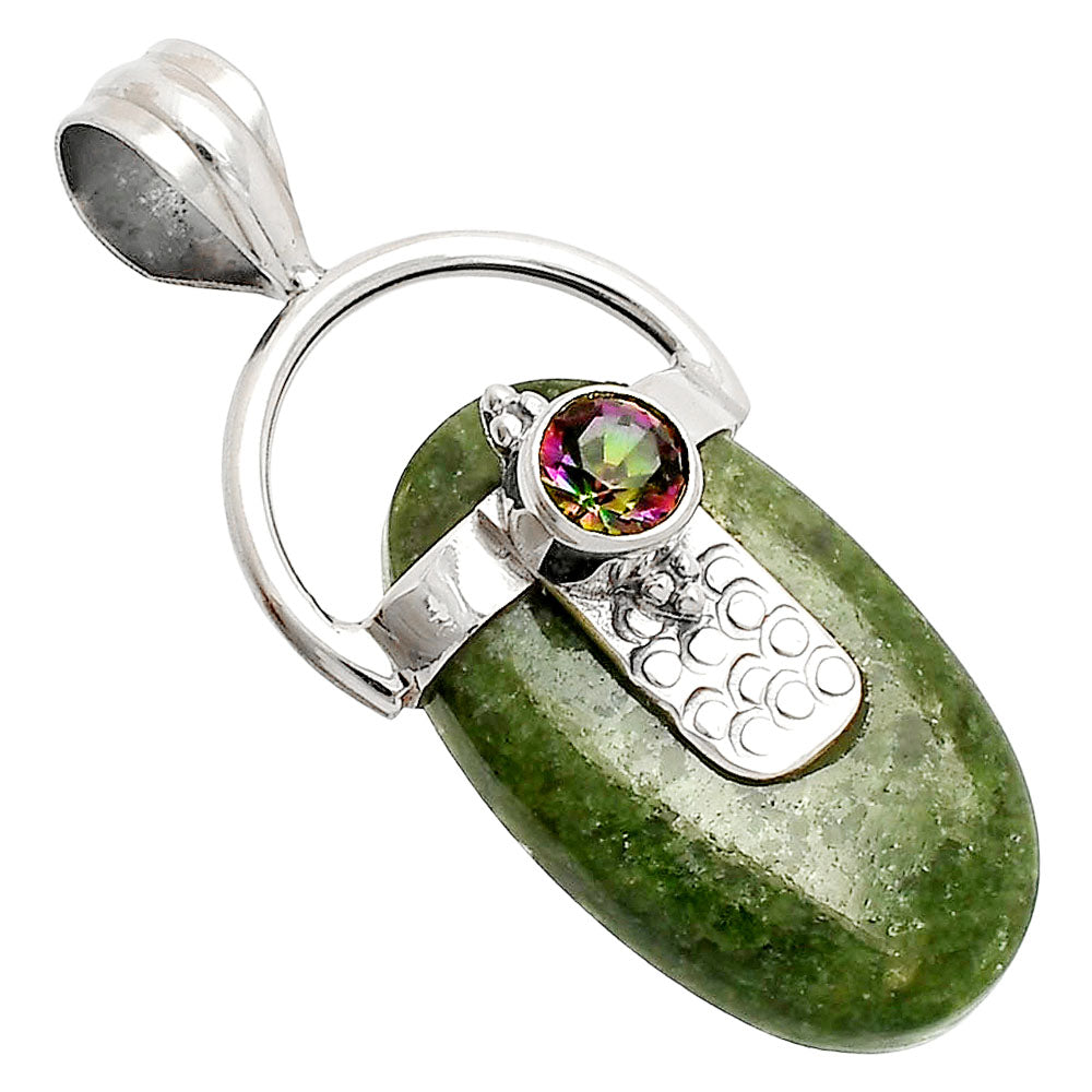 Natural Serpentine & Mystic Topaz Pendant P-1723 SDP149210