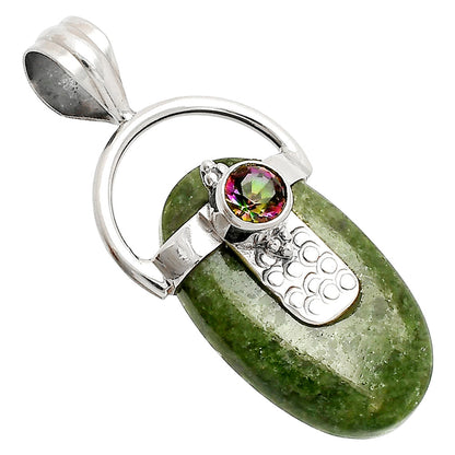 Natural Serpentine & Mystic Topaz Pendant P-1723 SDP149210