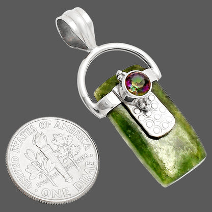 Natural Serpentine & Mystic Topaz Pendant P-1723 SDP149211