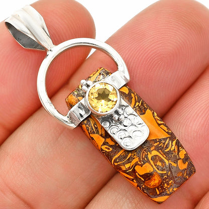 Coquina Fossil Jasper & Citrine Pendant P-1723 SDP149212