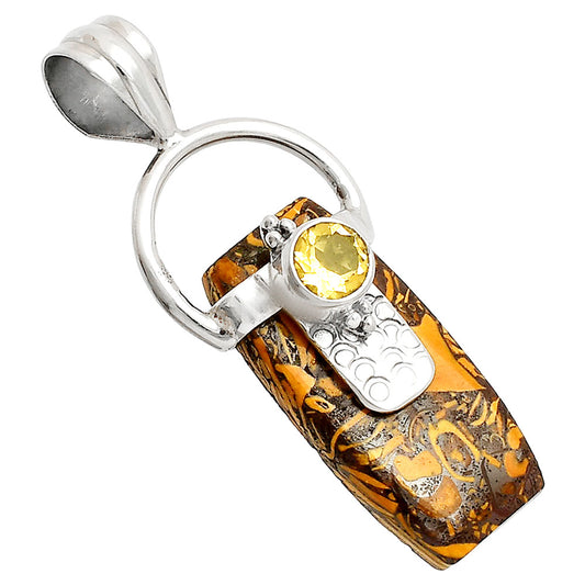 Coquina Fossil Jasper & Citrine Pendant P-1723 SDP149212