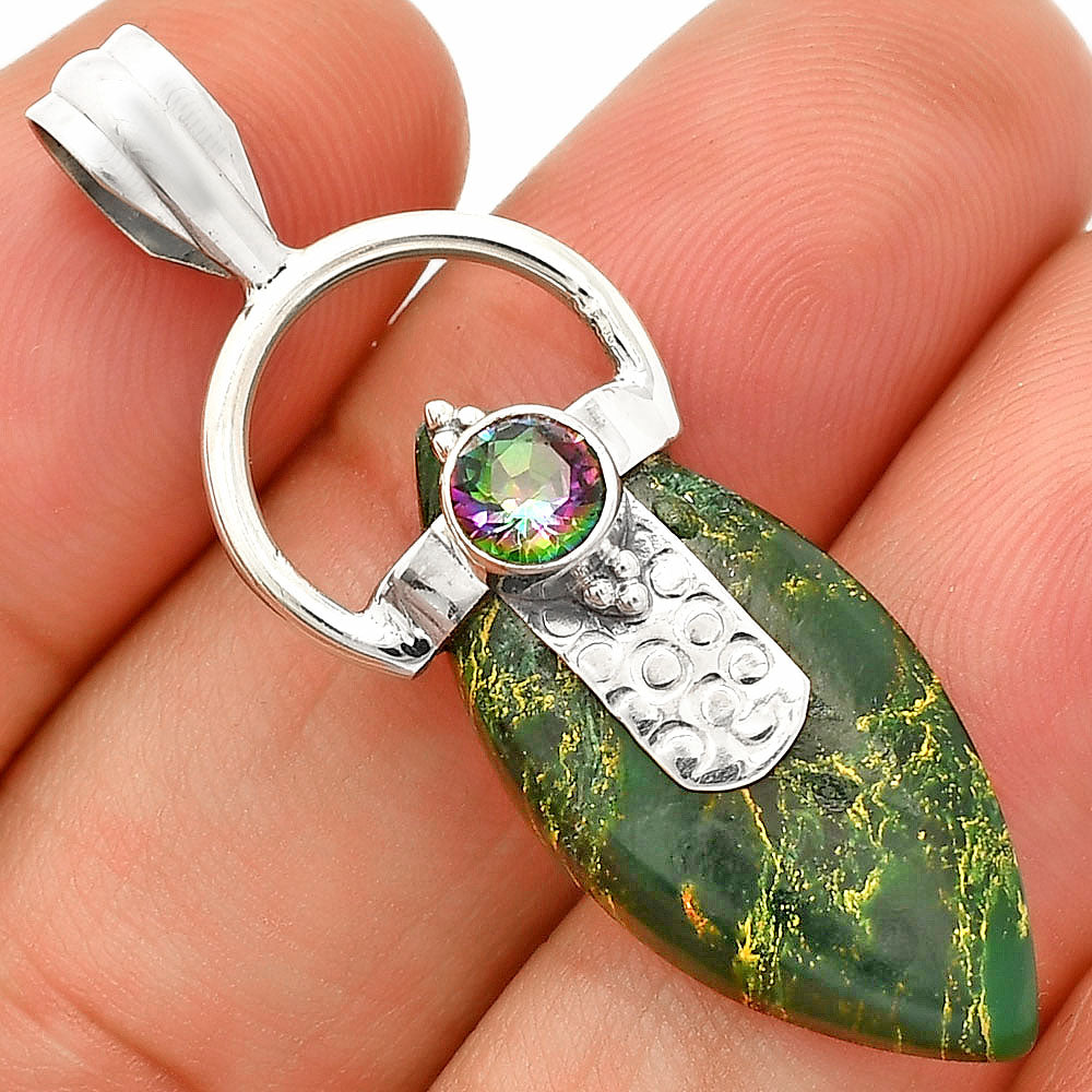 Green Fuchsite & Mystic Topaz Pendant P-1723 SDP149225